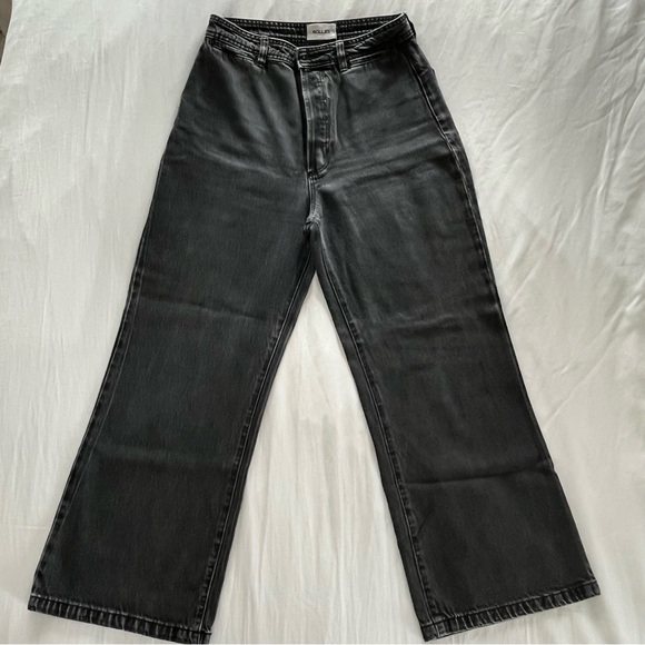 Rolla’s High Rise Wide-Leg Black Wash Jeans - Picture 4 of 12